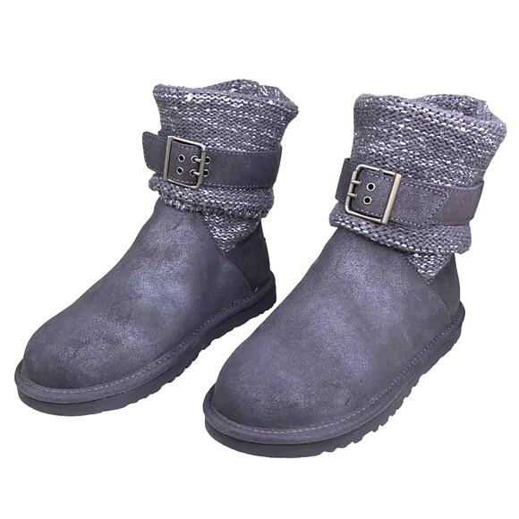 NWT UGG Women’s Cambridge Grey Metallic Pull On Winter Boots Size US 6 - Picture 3 of 8